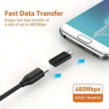 4个装 USB-C 转 Micro USB 适配器，白色 Type-C 母口转 Micro USB 公口转换器，支持充电和数据同步，兼容三星 Galaxy S7 Edge S6、Nexus 5 和其他 Micro USB 设备 - 彩色 - 查看 9
