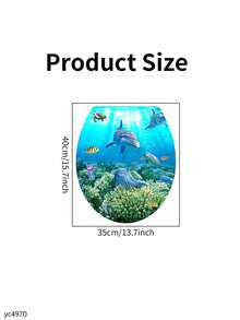 1pc PVC Material Decorative Sticker Featuring A Shell Beach Ocean Pattern For Home Walls And Bathroom Toilet Lids, A Romantic Self-Adhesive Home Decor Item Suitable For Commercial Restroom Toilet Decorations And Other Scenarios - 1PC - View 12