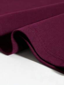 Men's 100% Cotton T-Shirt, Casual Wear, Suitable For Vacations And Workouts, Minimalist Design, No Print. - 紫紅色 - 查看 4