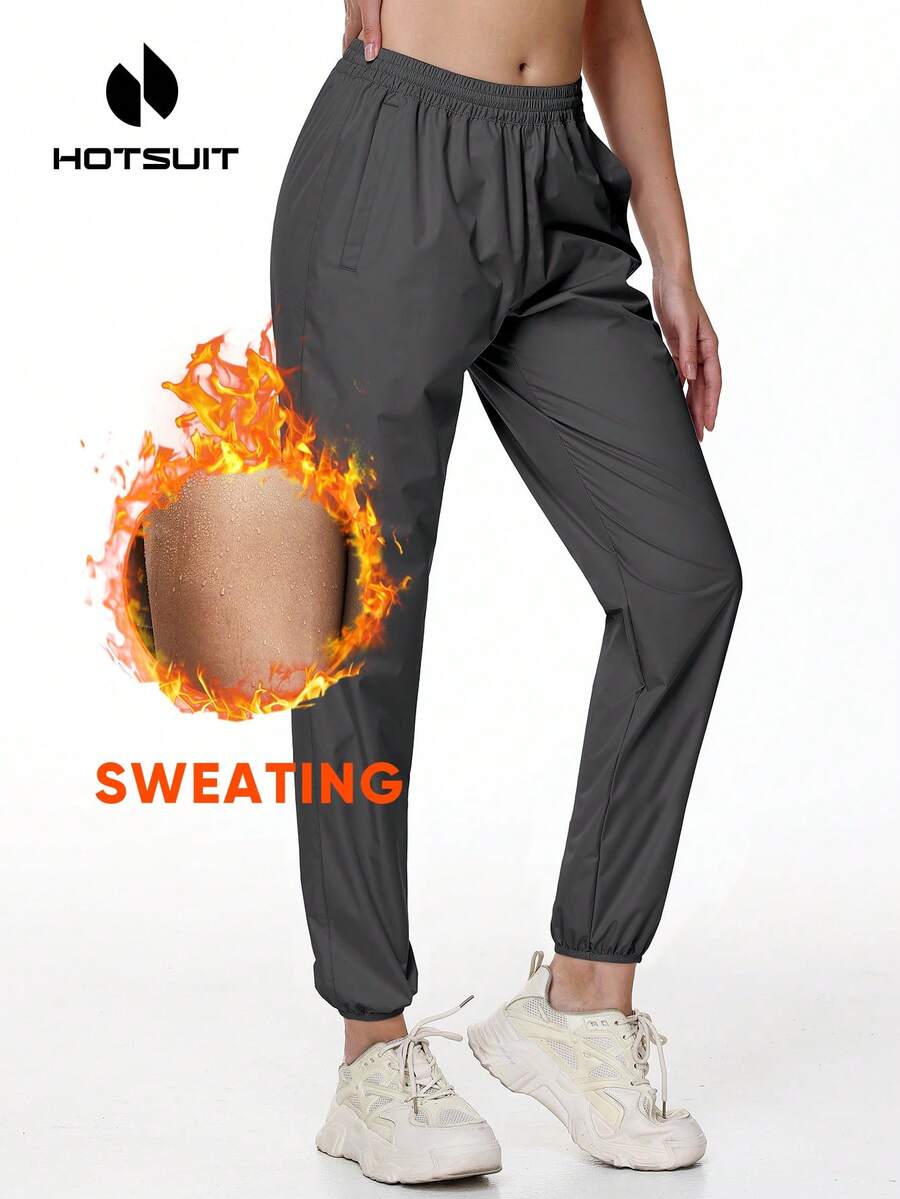 HOTSUIT 女士全长口袋运动裤 - 春季运动健身 | 完美的运动裤礼物 - 深灰色 - 查看 1