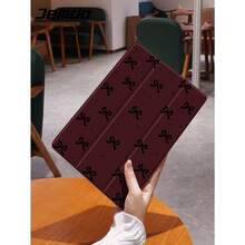 1pc Vintage Red Solid Color, Small Heart Pattern Tablet Protective Case, Anti-Drop, With Pen Slot, Support Sleep/Wake, Tri-Fold Tablet Stand Protective Shell, Compatible With  10.2",  Pro 2021/2020/ (A16) 11", 11th Gen 2025/10th Gen, Galaxy Tab A8 10.5" 2022, Matepad 10.4/Tab, - View 2