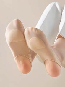 1/5/10 Pairs Women Summer Ice Silk Invisible Half-Palm Boat Socks For High Heels Shoes Silicone Non-Slip Sling Socks Female Suspender Socks - Multicolor - View 13