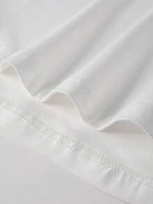 GRDR 男士圆领简约弧形下摆短袖T恤，休闲通勤百搭 - 白色 - 查看 3