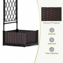 strundghti Black Metal Garden Arch With 2 Built-In Planter Boxes, Weather-Resistant PE Coated Trellis For Climbing Vines And Flowers, Outdoor Archway For Patio And Garden - A - 查看 5