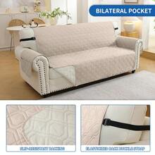 YSTYLE Quilted Sofa Cover 1/2/3/4 Seater With Armrests, Waterproof Sofa Cover, Universal Furniture Protector, Non-Slip, Stain Resistant, For Living Room - Apricot - View 3