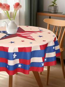 1 Stück runde amerikanische Flagge Tischdecke, geeignet für den Unabhängigkeitstag, wasserbeständige patriotische Tischdecke für Outdoor-BBQ und Unabhängigkeitstag, Vintage Sterne und Streifen Tischdekoration für patriotisch thematisierte Veranstaltungen, Labor Day Party Dekoration inspiriert von der amerikanischen Flagge, 4. Juli patriotische Party Dekoration, amerikanische patriotische Feiertags-Party Tischdecke, amerikanische patriotische Party Tischdekoration, Party Zubehör, Party Geschenke - Unabhängigkeitstag - Übersicht 7