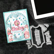 1 pièce Matrice de découpe en métal pour carte de vœux de vêtements pour bébé. Modèle d'estampage créatif convenant pour l'artisanat DIY, le scrapbooking et la décoration d'album photo. Idéal pour créer des cartes de vœux et des accents décoratifs DIY. - Pièce unique - Voir 6