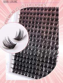 LUCK LTGIRL 192/384/576PCS Cluster Lashes DIY Eyelash Extensions C/D Curl 10-16mm Natural 3D Faux Mink Wispy Lashes Voluminous Fluffy Lightweight Soft Reusable - View 2