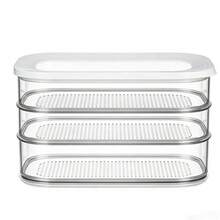 Compartiment de congélateur transparent 1/2/3/4 couches, empilable, rangement en couches sans mélange de saveurs, convient pour le stockage de la viande et du bacon. Convient pour la réfrigération de l'eau, les fruits et la viande, la préparation en cuisine, les pique-niques en plein air, etc. - Multicolore - Voir 11
