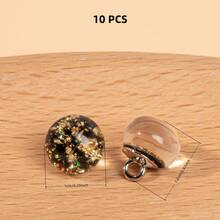 10/24 Pcs 10x12mm Glossy Bright-Color Foil Button Beads, DIY Craft Clothing Decoration Buttons, Suitable For Chinese Cheongsam, Hanfu, Sweaters, Cardigans, Shirts Sewing Accessories - Gold Foil Buttons - View 9