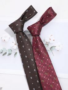 1pc Men's Fashion Cashew Pattern Tie, Casual Versatile Suitable For Daily Commute, Outing, Party Matching - Multicolor - View 1