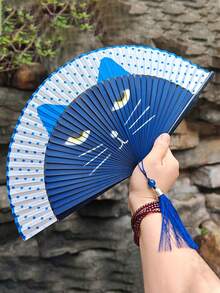 Quạt xếp hình mèo siêu dễ thương, quạt tre thời trang dành cho phái nữ mùa hè, với thiết kế hoạt hình vẽ tay. Quạt tre hình mèo hoạt hình cán sơn mài, lụa, vẽ tay sáng tạo, quạt xếp tre Nhật Bản dành cho nữ. Quạt xếp sơn mài Nhật Bản với hình mèo vẽ tay. - Nhiều màu - Xem 9