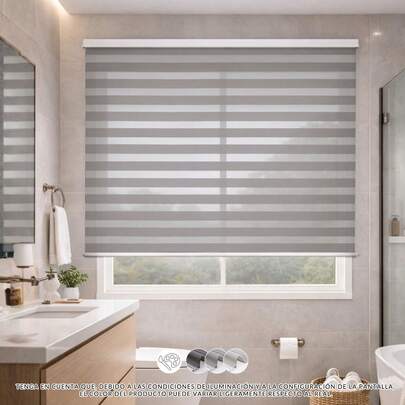 Estor Enrollable Noche y Día de Doble Con Cajón – Fácil Instalación sin Taladro, Para Ventanas y Puertas, Varios Colores- Entrega gratuita 24h/48h Península Ibérica.Variedad de Colores. 5 Medidas Diferentes.