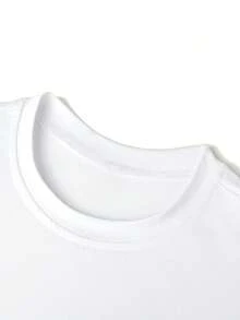 Tween Boy Cotten Clothes,Y2K-Inspired Letter Print T-Shirt - Casual Crew Neck, Short Sleeve, Machine Washable - Perfect For Spring/Summer/Fall,Fashion, Streetwear, Unisex, Men, Women - 白色 - 查看 4