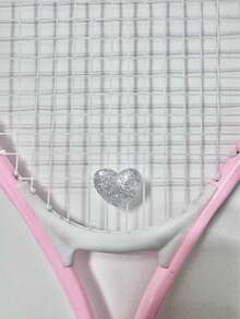 1pc Shiny Crystal Heart Tennis Dampener, Girly Tennis Racket Shock Absorber, Bright Silicone Shock Absorbing Device, Available In Multiple Colors For Racket Decoration, Crystal Heart Shock Absorber For Tennis Training & Decoration, Cute Racket Face Decor Accessory Designed For Tennis Enthusiasts, Perfect Gift For Tennis Lovers - Multicolor - View 15