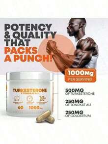 3 Boxes Sinpuyle Turkesterone Tongkat Ali 60 Caps - 1000mg For Ultimate Energy & Stamina Boost - 75ml - View 3