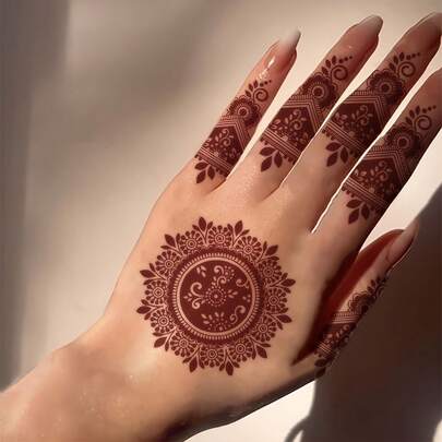 1pc Floral Vine Design Temporary Tattoo Sticker, Long-Lasting 1-3 Days, Easy To Use Body Art, Suitable For Weddings, Parties, Festivals, Wedding Accessories, Elegant Decorations, Decorative Temporary Tattoo