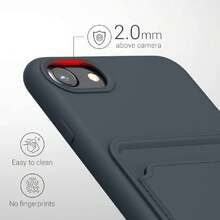 Wallet Case Compatible With Apple SE (2022/2020) / 8/7 Case With Card Holder - Protective Wallet Case With Card Slots - Dark Slate, 43355380 - 紫丁香色 - 查看 5