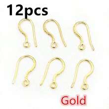 12个17x8毫米耳环配件，包括耳环扣、耳钩等，适用于DIY珠宝制作，含耳钩。 - earring hooks - 查看 7