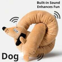 100厘米创意腊肠犬发声玩具，狗狗磨牙娱乐玩具，宠物长毛绒玩具 - 彩色 - 查看 2