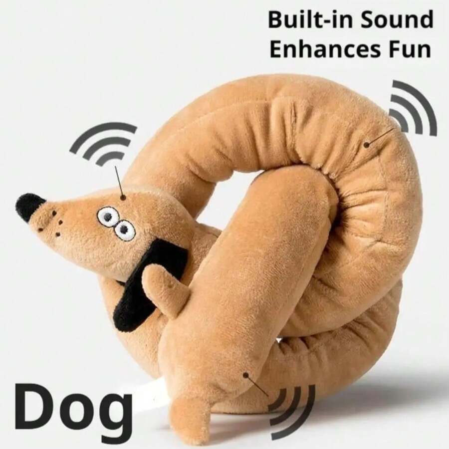 100厘米创意腊肠犬发声玩具，狗狗磨牙娱乐玩具，宠物长毛绒玩具