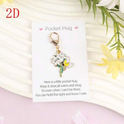 1 pieza/3 piezas Llavero elegante con flor de lirio, diseño botánico creativo, adecuado para bolso, llave de coche, accesorios de mochila, excelente para fiestas, uso diario, regalos de agradecimiento, ; accesorio exquisito para bolsos diarios