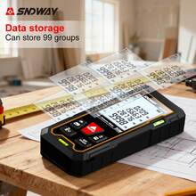 SNDWAY 1pc Digital Laser Distance Meter With 2 Bubble Levels, Precise Laser Measurement Tool, Measuring Range 50m/70m/105m/125m, Accuracy 2mm, Can Measure Area, Volume And Pythagorean Theorem - A - View 6