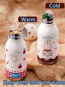 1pc MIFFY 450ML Vacuum Insulated Water Bottle, Cute Portable Stainless Steel Travel Mug, Coffee Cup For Car, Outdoor, Student - Multicolor - View 10