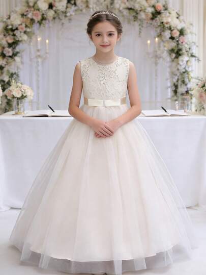 长款公主裙 花童礼服 适合婚礼、生日派对、钢琴演奏会、正式场合