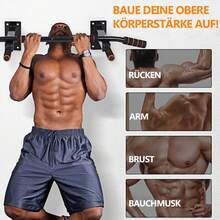 Klimmzugstangen, Klimmzugstange, Wandmontage, Heimfitnessstudio, Boxtraining, Bauchmuskeltraining mit Klimmzugstange, Trainingsriemen, multifunktionaler Trainingshalter aus Edelstahl - Schwarz und Orange - Übersicht 7