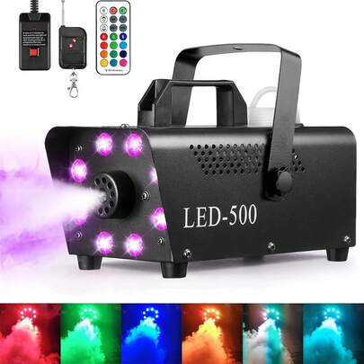 Smoke Machine Party Fog Machine Halloween- 3 Stage LED Lights With 13 Colors
