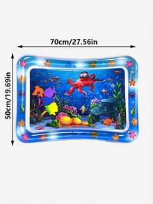 Alfombra de juguete interactiva para gatos - Diseño de peces flotantes, material de PVC impermeable, almohadilla de enfriamiento con agua con tema oceánico, adecuada para gatos y perros pequeños, refrescante y cómoda alfombra de agua inflable, juguete duradero para mascotas, regalo perfecto para sus queridas mascotas - Multicolor - Ver 10