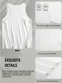 HypeHer New Summer 2026 Women's Versatile Commuter Pure Color Round-Neck Tank Undershirt Streetwear Slim Fit Camisole Tank Top, Spring/Summer, Summer Outfits For Women. - 白色 - 查看 7