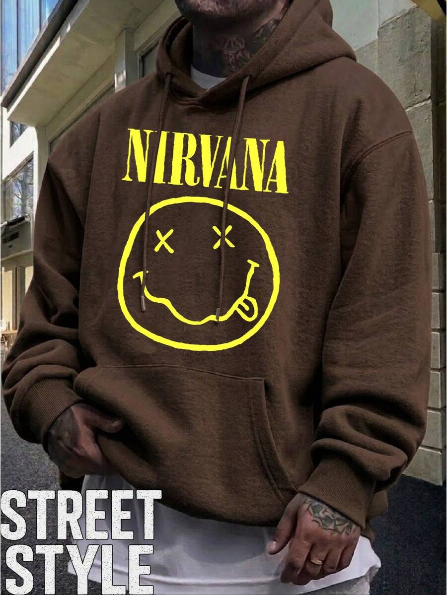 Niirvana International Rock Grunge Band Sweatshirt, Unisex, Men's And Women's, 100% Cotton, Top Premium Streetwear, New Release, Immediate Shipping, Various Colors!! - 鏽棕色 - 查看 1