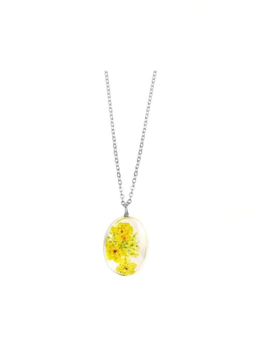 Collar Con Flores Encapsuladas en Cristal,43309219 - Multicolor - Ver 1