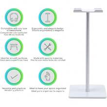 boldR Soporte Blanco con Plateado para Audífonos/Base Universal de Escritorio para Auriculares. Headphone/Gaming Headset Stand.,43313225 - Albaricoque - Ver 2