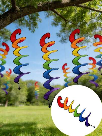 3pcs/Set Rainbow Pinwheel, Outdoor Wind Turbine Decor, Foldable Colorful Rotating Pinwheel Suitable For Yard, Garden, Terrace, Tent, Outdoor Party, Durable Spinning Top For Balcony Or Park