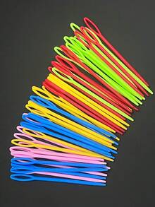 9cm Colorful Plastic Large Eye Needle, For Hands, DIY Knitting Needle For Cross Stitch, Sweater Sewing - Colored Plastic  Pins - View 10
