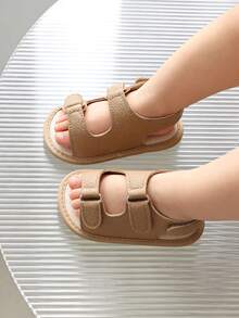 Sandal Bayi Laki-laki dan Perempuan Usia 0-18 Bulan dengan Sol Lembut dan Anti Selip, Sepatu Prewalker Ringan dengan Ujung Terbuka - Aprikot - View 4