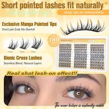 Manga Lash Clusters Wispy Eyelash Clusters Natural 180pcs Individual Lashes Spiky Lashes Clusters C Curly Cluster Eyelash Extensions 11-13mm DIY At Home Eyelashes Clusters By Ruairie - 自然&漫畫睫毛簇 - 查看 11