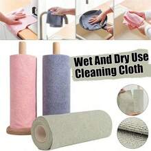 1/20/50Sheets Reusable Cleaning Wipe Household Kitchen Cloth Microfiber Towel Rolls Dish Rags Wash Paper Towel Replacement Microfiber Cleaning Cloth Roll - Multicolor - View 8
