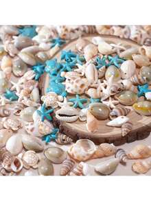 Conjunto de 30 pingentes sortidos de conchas naturais (estilo aleatório) para confecção de bijuterias DIY, incluindo pingentes de conchas, estrelas-do-mar e tartarugas, com furos para pulseiras, colares, brincos, tornozeleiras e acessórios. - Tamanho Único - Ver 10