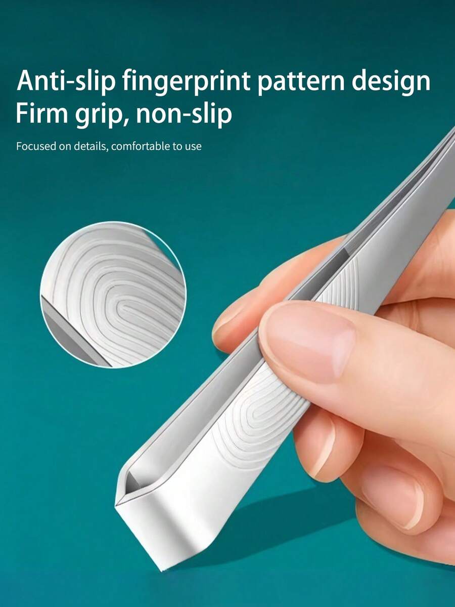 1pc High-Precision Fit Fingerprint Tweezers Hair Plucking Pliers Men's Beard Tweezing Small Pliers Tool - One Size Fits All - View 1