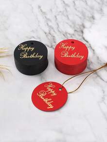 1set(100pcs)-Birthday Circular Paper Cards, Birthday Party Gift Hanging Cards, Cake Gift Cards, Gift Packaging Card Labels And Hemp Rope, Birthday Supplies, Special Decorations, Hanging Decorations For Gift Boxes - Multicolor - View 6