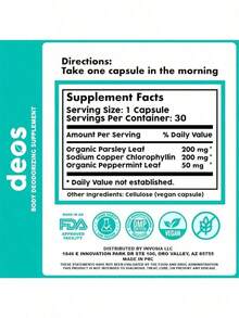 Internal Deodorant Supplement – Full Body Deodorizer For Gut Health, Skin Health, Detox & Digestion Support – Natural Odor Control Chlorophyll Pills|   30 Capsules - 30 片(1 包) - 查看 3