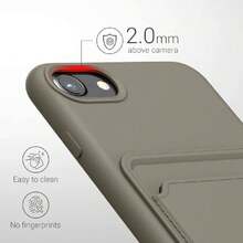 Wallet Case Compatible With Apple SE (2022/2020) / 8/7 Case With Card Holder - Protective Wallet Case With Card Slots - Matte Light Gray, 43355377 - Dark Green - View 5