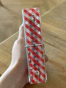 1 pieza Carpeta dura transparente de PVC con crema de fresa - Álbum de fotos instantáneo, páginas reemplazables, se adapta a tarjetas fotográficas de 3 pulgadas para scrapbook, diario, protección de cuaderno - Multicolor - Ver 6