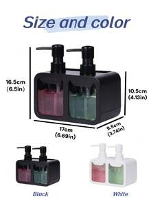 1pc Dual-Head Pump Bottle, Refillable Dispenser For Hand Wash, Shampoo, Body Wash, Lotion, Laundry Detergent, Dish Soap - Multicolor - View 12