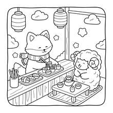 Fluff Fantasy : Livre de coloriage pour adultes et adolescents, mettant en scène des animaux adorables dans des scènes magiques et fantaisistes pour aider à réduire le stress - saison des grenouilles - Voir 8