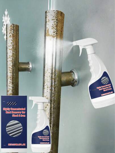 Steel Rust Remover - Easy To Use, Quickly Removes Rust. Effectively Dissolves Rust On Steel. Directly Spray The Solution Onto The Rusted Area And Let It Penetrate The Rust. Wipe The Surface Clean And Reapply Until All Rust Is Removed. It Can Also Powerfully Decompose The Rust Layer On Steel.